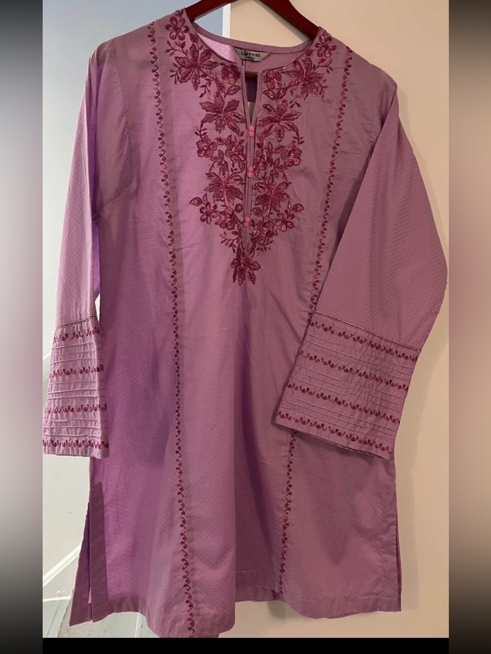 Pakistani embroidered dobby fabric shirt.Size medium